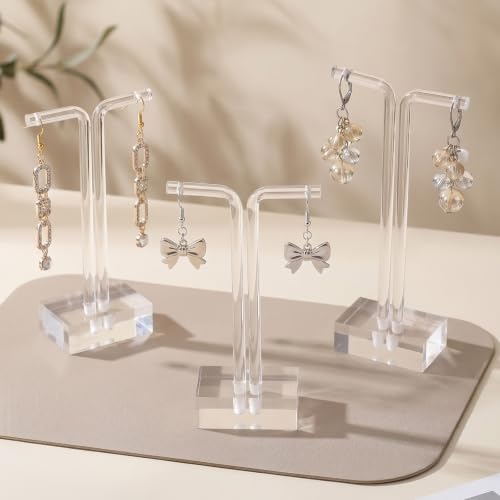 Acrylic T-Bar Earring Display Stand, 3 PCS Hanging Earring Holder