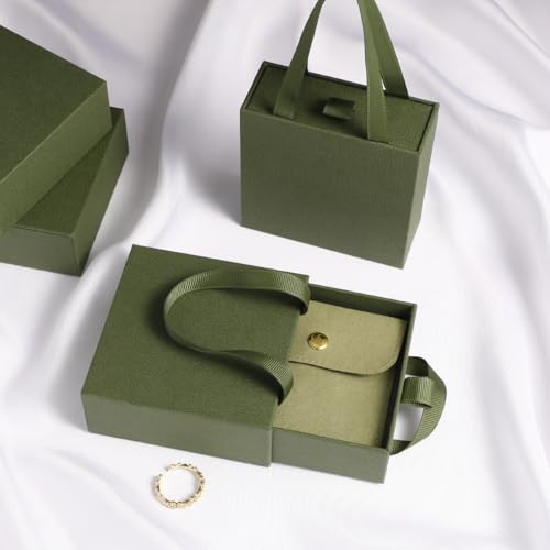 40 pcs paper boxes 9 x 9 x 3.5 cm, green luxury gift storage, jewelry gift storage box for earrings necklaces bracelets rings - color: Green