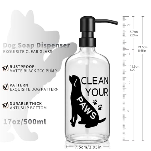 Black Dog Glass Hand Soap Dispenser 17 oz