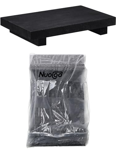Nuogo Wood Pedestal Riser Stand for Kitchen Soap Tray,12 X 7 Inch,Black - color: Black, size: 12 x 7 Inch