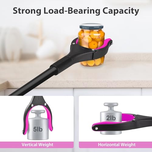 36" Grabber Reacher Tool, Foldable Reacher Grabber Pickup Tool with 360° Rotating Jaw & Two Magnets, Extra Long Trash Picker Upper Grabber, Lightweight Grabbers for Seniors, Pink - size: 36-Inch