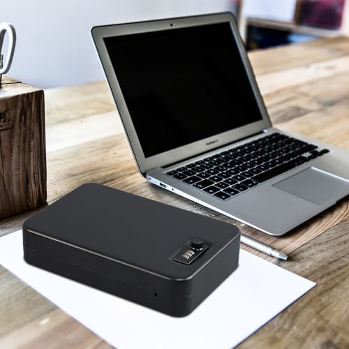 Dalmbox Compact Portable Handgun Pistol Gun Safe Lock Box for Car & Travel - size: 11.4” x 7.3“ x 2.6”