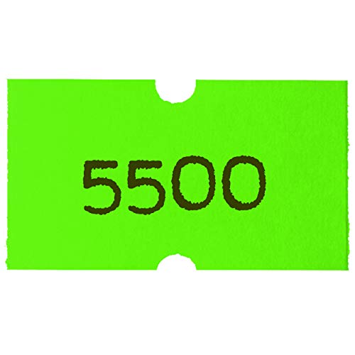 MX 5500 Labels - 8,000 Total - Green - Price Labels - Pack of 8 Rolls - Ink Roller Included - color: Green