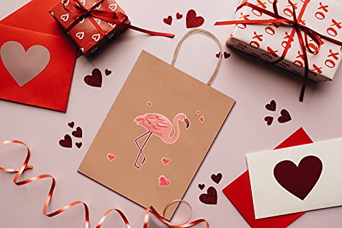 Eupako 8x4.25x10.5 Brown Paper Bags 100 Pack, Kraft Gift Bags with Handles - color: Brown - 8 Inches - 100 pcs