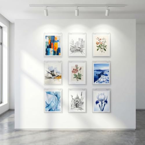 Daofary Acrylic Wall Sign Holder 8.5 x 11, 18 Pack Wall Mount,3-Way Install