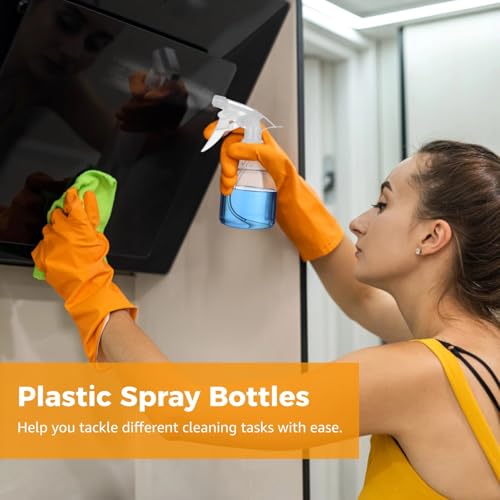 24 Pcs Refillable Spray Bottles, Small 8 oz Plastic Spray Bottles with Adjustable Nozzles for Gardening, Hair Care, Cleaning