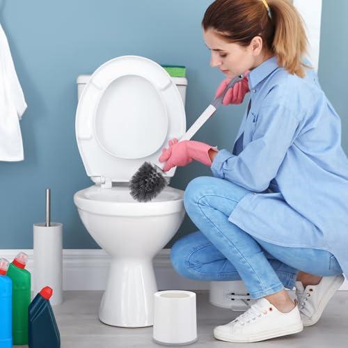 Patelai 12 Pack 18.12 Inch Toilet Brush and Holder for Bathroom