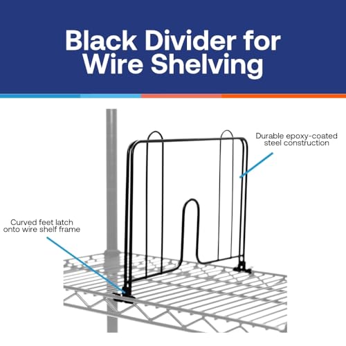 SI Shelving Inc. 8" d x 7" h Black Dividers for Wire Shelving, 4 Count - size: 8"d x 7"h