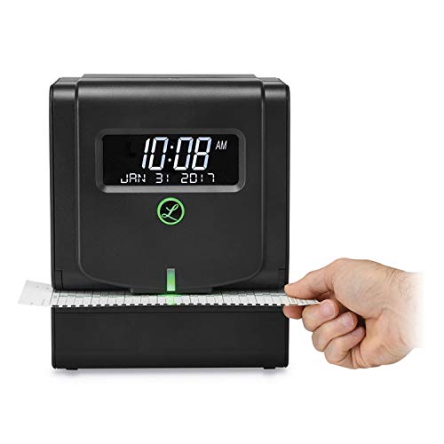 Lathem 2100HD Employee Time Clock for Small Business - Thermal Print Technology, Tru Align System with LED Indicator (Black 9.8 X 6 X 8) - Requires E8 Timecard