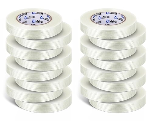 16 Rolls Strapping Tape 1/2 Inch x 60 Yards 5.5 Mil Fiberglass Tape - size: 1/2in x 60Yds