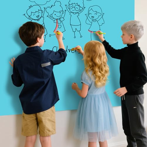 Magnetic Glass Whiteboard - Glass Dry Erase Board 48"x36" Large Frameless Glass Board for Walls Office School and Home, Blue - color: Blue, size: 48" x 36"
