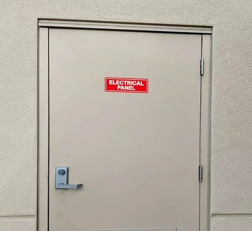 Electrical Panel Sign - Made from Premium Durable Acrylic Material, Super Strong Self-Adhesive, QuickInstallation, Perfect for Your Business and Home (9x3 Inches, Red) - color: Red - Electrical Panel