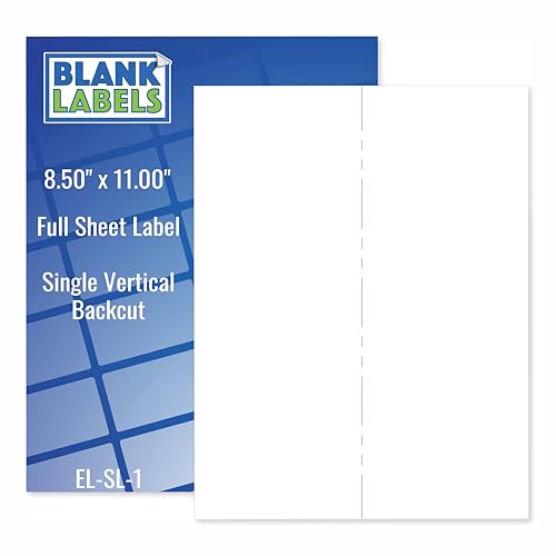 Full Sheet Address and Shipping Labels from Blank Labels - 8.5” x 11” - 1 Label Per Sheet - Permanent White Matte - Inkjet and Laser Guaranteed - Easy to Peel - Made in USA - 10 Sheets - 10 Labels - size: 8.5" x 11"
