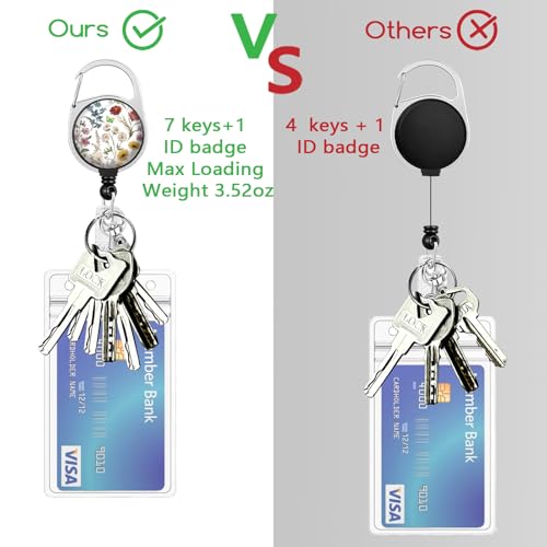 Immaturus Floral Lanyards for ID Badges, Badge Holder Retractable Reel Clip - color: Floral