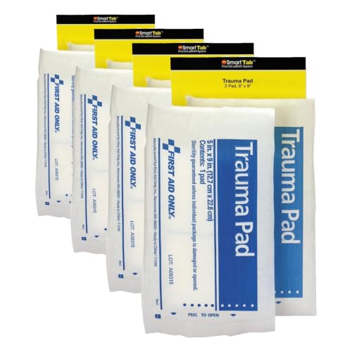 First Aid Only FAE-6024 SmartCompliance Refill 5 x 9 Trauma Pad, 2 Count (Pack of 4) - size: FAE-6024 (Pack of 4)