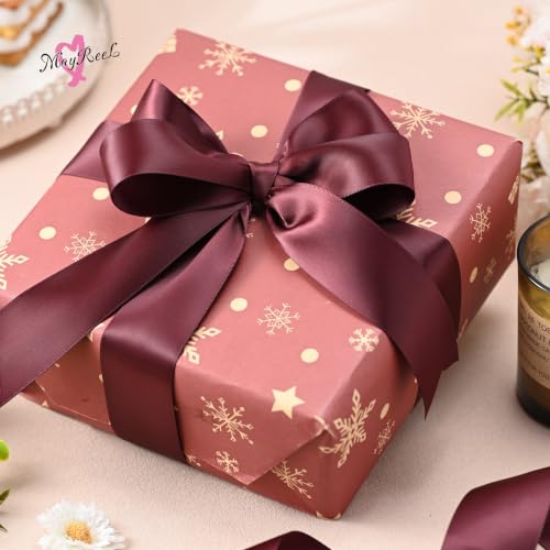MAYREEL 1.5 inch Burgundy Double Faced Satin Ribbon 50 Yards - color: Burgundy, size: 1-1/2 Inch