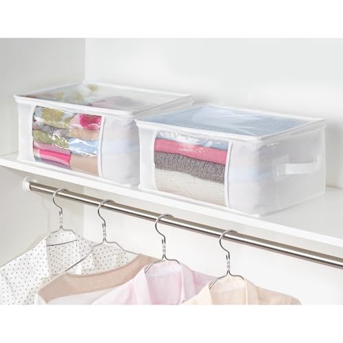 iDesign Fabric Storage Bags with Zipper, Medium, Set of 2, 16" x 12" x 8" - color: Standard