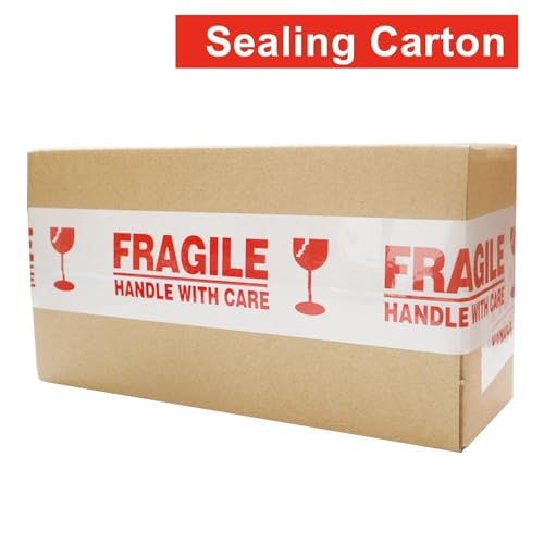 1 Roll 2 Inch x 330 Feet (110 Yards) Fragile Marking Tape Handle with Care Shipping Packing Tape