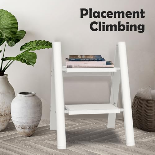 Taranta 2 Step Stool Foldable,Aluminum Step Ladder-White - color: White, size: 2 Step