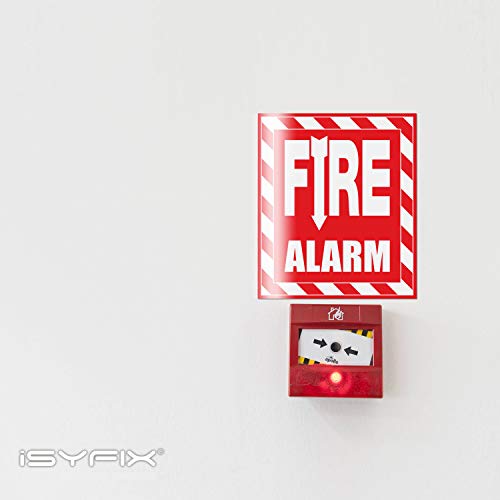 iSYFIX Fire Alarm Sticker Signs Stickers, 6x7 Inch, 4 Pack
