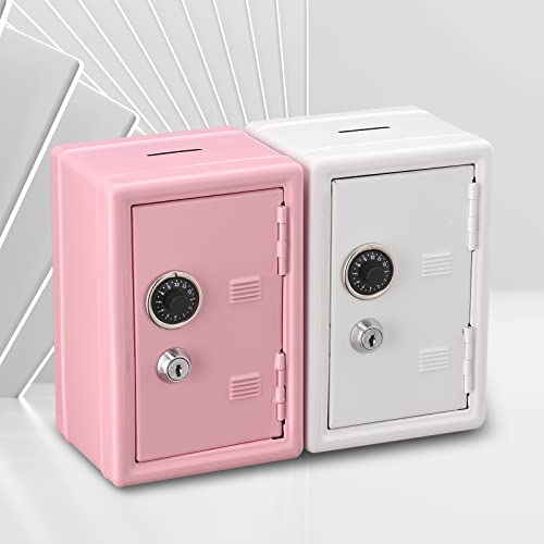 Younion Mini Money Safe and Cash Lock Box, 4.6"x 4.2"x 6.9" Pink - color: Pink