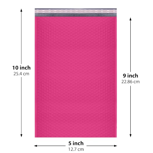 Hot Pink Bubble Mailers 5x10, Self Seal Poly Padded Envelopes #00, 250 Pack - color: Hot Pink, size: 5"x10" / 250 Pack