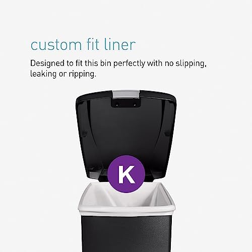 simplehuman 40 Liter / 10.6 Gallon Slim Kitchen Step Trash Can With Secure Slide Lock, White Plastic - color: White