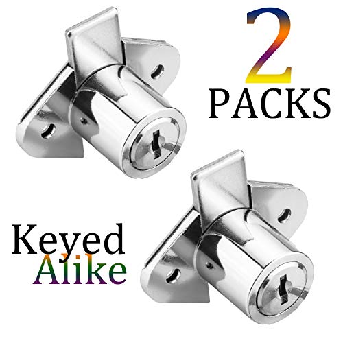 XIEHE 801 Office Furniture Drawer Lock Cabinet Door Locker with 2 Keys 888 (2 Packs, Chrome, keyed alike2) - color: Chrome, 2PACK, size: 801 Keyed alike