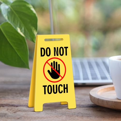 Funny Office Desk Accessories Decor DO NOT TOUCH Acrylic Mini Floor Do Not Disturb Sign Funny Cute Gag Office Decorations Gifts for Work Women - style: DO NOT TOUCH