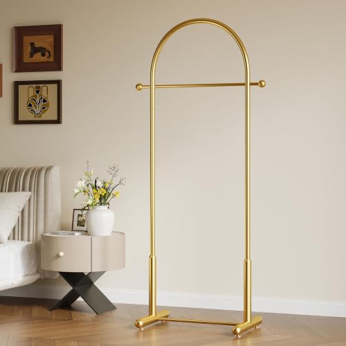 Gold Arch Clothing Rack, Freestanding Metal Garment Rack - color: gold