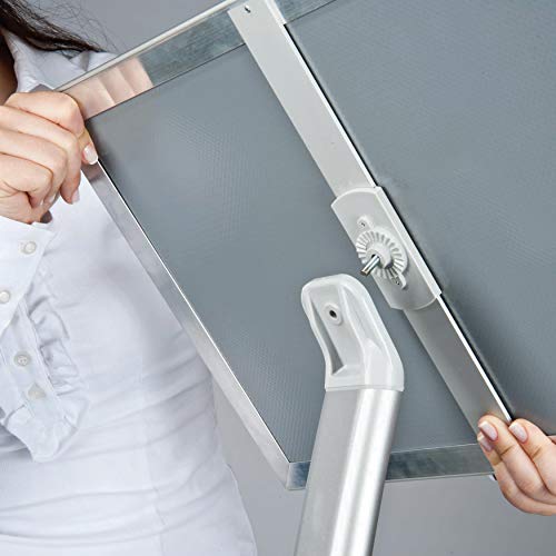 M&T Displays Curved Menu Board, 11x17 inches Silver Pedestal Sign Holder Floor Standing Aluminum Front Loading Easy Open Poster Message Advertisement Holder for Restaurant Cafe Hotel (2-Pack)