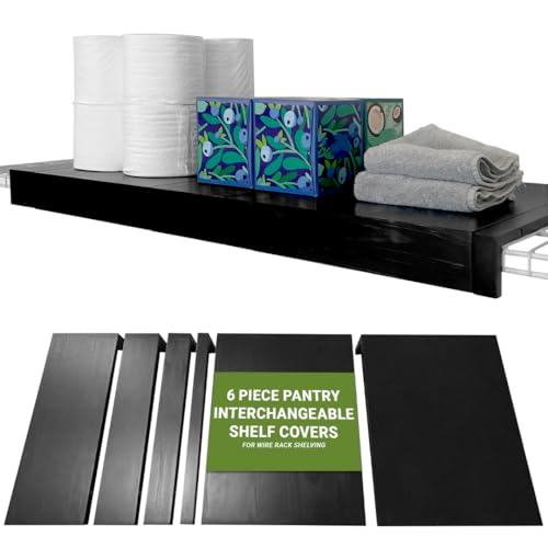 Wooden Shelf Covers for 16-Inch Deep Wire Racks, 1, Black, 36"W x 16"D - color: Black