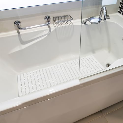 BEMISO Shower Mat Non Slip Bathtub Mat 37.4 x 15.7 Inch Bath Mat for Tub - color: White, size: 37.4 x 15.7 inches
