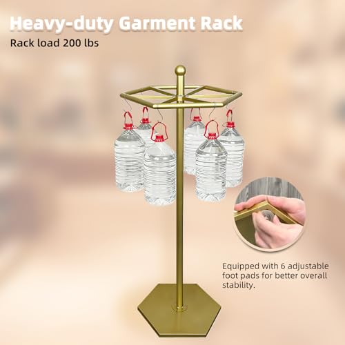 23-Inch Rotating Clothes Rack, Round Clothing Racks,Gold - color: Gold