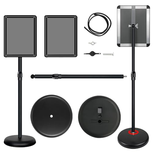 11 x 17" Pedestal Sign Holder, Adjustable Floor Standing Display Stand - color: Black, size: 11x17in