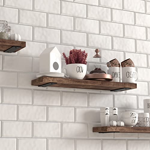 NEODROP 6 Inch Floating Shelf Brackets, Heavy Duty Hidden Bracket for Wall, Mantel, Bookshelves, Black Powder Coated Steel, 4-Pack - size: 6 Inch, style: 4 Pack