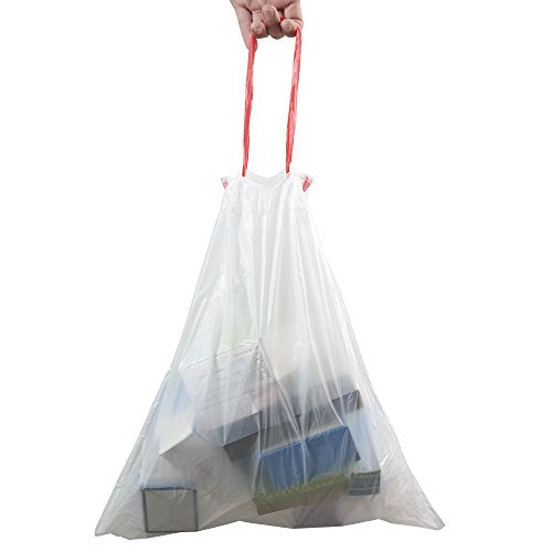 6 Gallon White Drawstring Trash Bags, 120 Counts