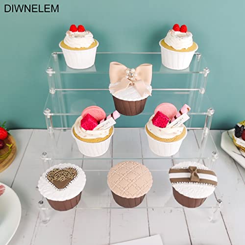 5 Tier Acrylic Risers - Acrylic Display Stands for Countertop Organizer, Collections and Cosmetics (11.6 * 11.8 * 9.6 inch) - color: Clear