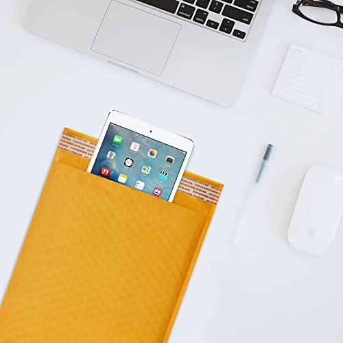 Golden Kraft Bubble Mailers 5x10 inch - 250 pack, Self-Seal Cushioning Padded Envelopes #00 | Small Business eCommerce shipping jewelry, makeup, cosmetics, accessories, and more - MADE IN USA - size: #00 - 5" x 10"