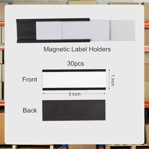 30pcs Magnetic 'C' Channel Label Holders 1x3in - color: 1 X 3 Inch