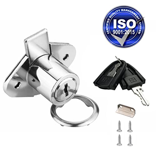 XIEHE 801 Cabinet Drawer Lock with Keys 7/8 inch Outside Cylinder Diameter Chrome Finish 4 Pack Keyed Alike - color: Chrome, 4PACK, size: 801 Keyed alike