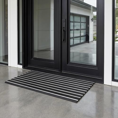 Ecomills Alumat Aluminum Doormat, 22.8" x 35.8", Black - size: 1'11" x 2'11" (Rectangular)