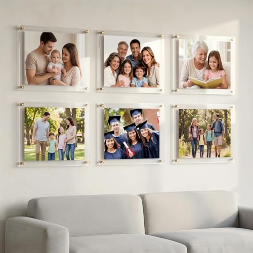 Kalami 8.5x11 Acrylic Wall Mount Picture Frame Self Adhesive - size: 8.5 x 11 in