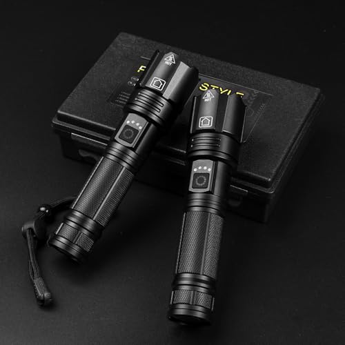Rechargeable LED 99,000 Flashlights High Lumens 2-Pack Bright Flash Light