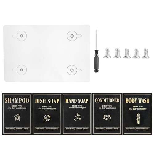 Luxspire Wall Mounted Shower Soap Dispenser Accessories, 2 Chambers, Clear