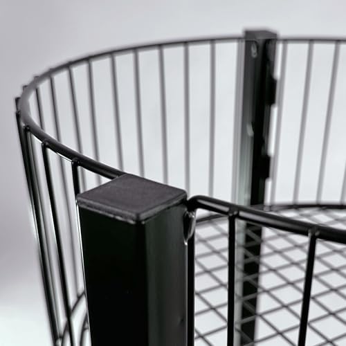 Azar Displays 300703 3 Tiered Round Wire Dump Bins (Black)