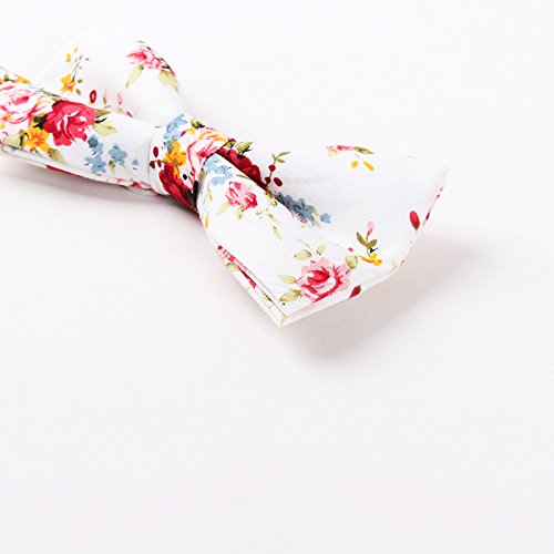 LEVAO Men's Cotton Floral Printing Bow Tie - color: Cb068