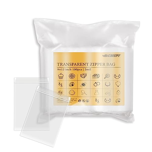 9x12 1 Gallon Clear Zip Bags, 2 Mil - size: 9×12inch / 100pcs