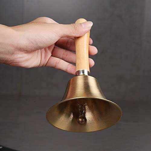 Super Loud Solid Brass Hand Call Bell - size: 4.3 inch