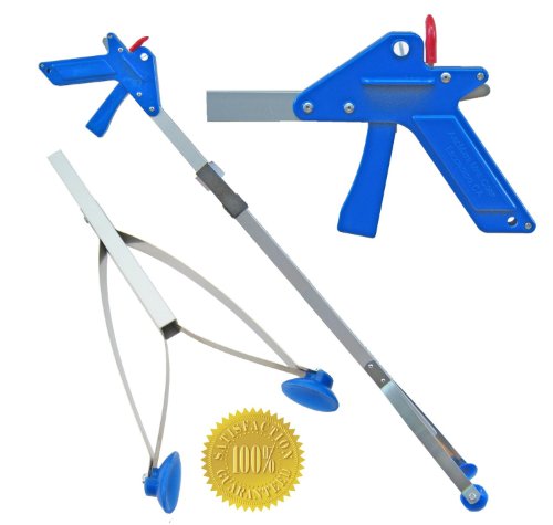 ArcMate 22" EZ Reacher Deluxe - Grabber Reacher with 5 lb. Pickup Capacity, 4.5" Wide Fingers, Locking Handle, Heat Resistant Silicone Tips - Grabber Tool for Elderly, Post Op, Accessibility - size: 22 Inch